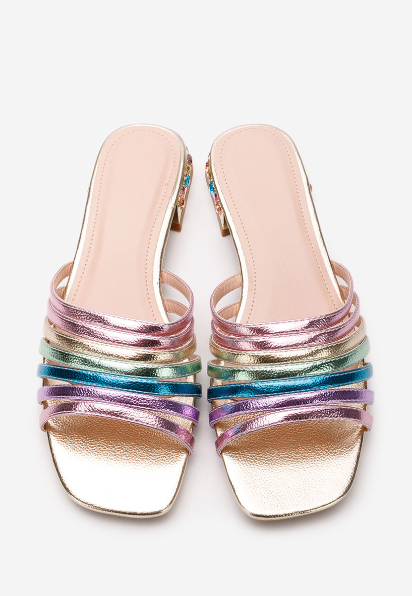 Papuci dama eleganti Erinna multicolori