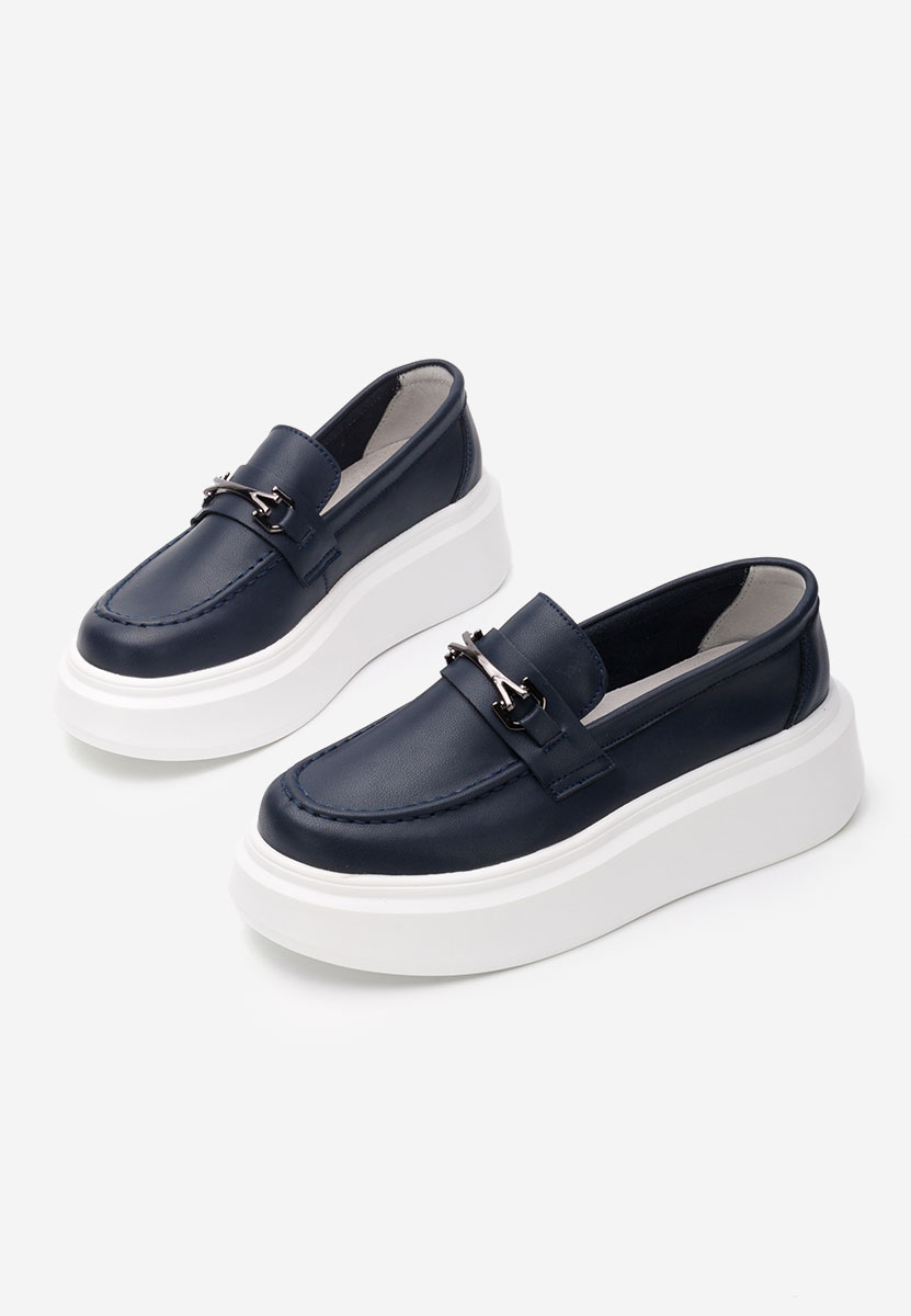 Mocasini piele naturala Baelia navy