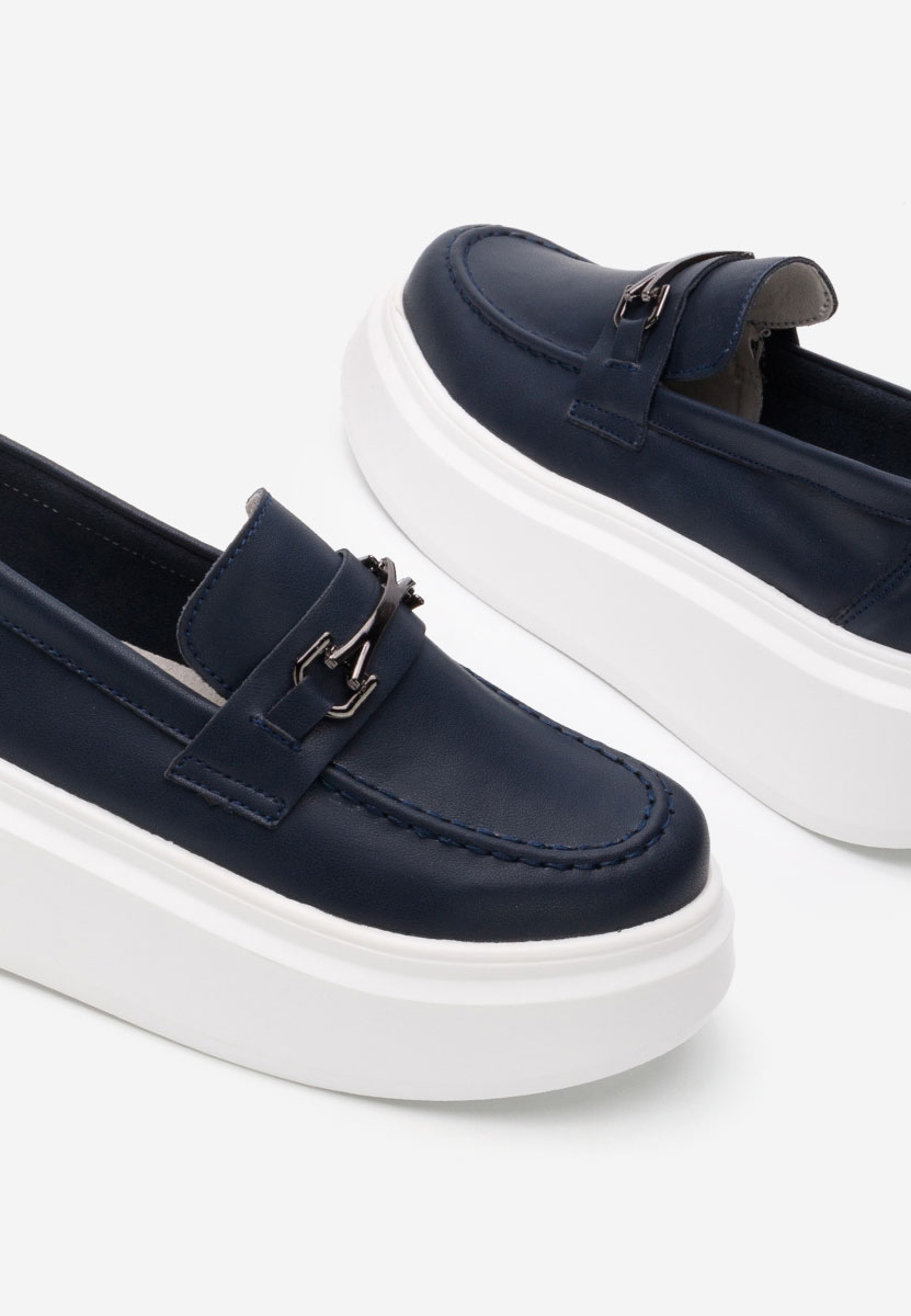 Mocasini piele naturala Baelia navy