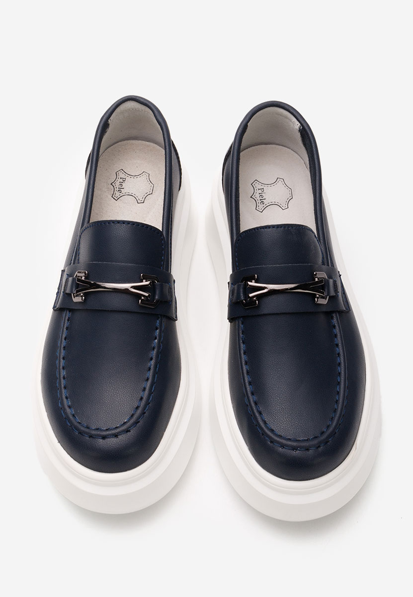 Mocasini piele naturala Baelia navy