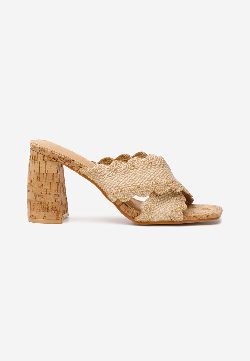 Papuci cu toc Alianna camel