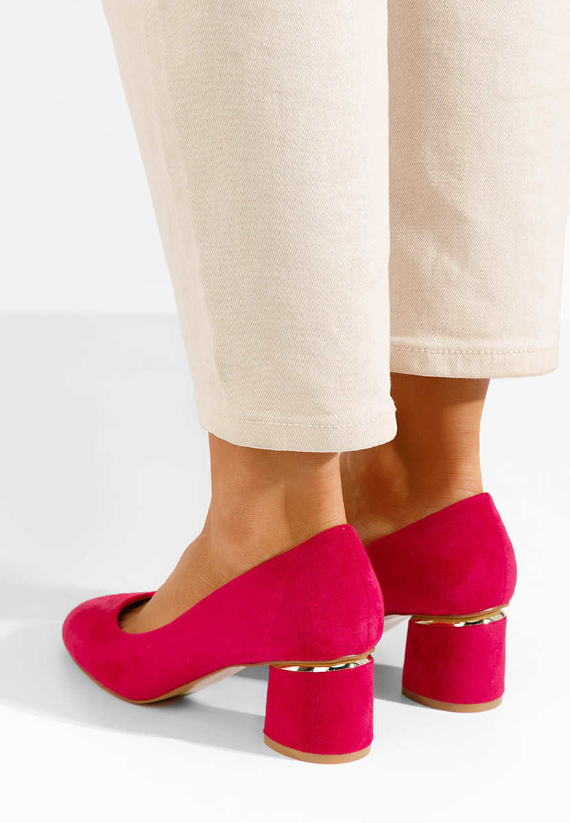 Pantofi cu toc gros Cabrilia fucsia