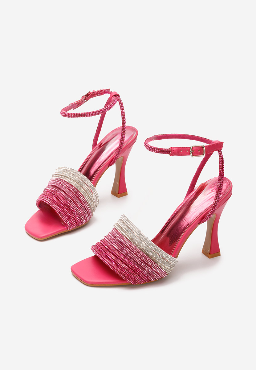 Sandale elegante cu toc Halina fucsia