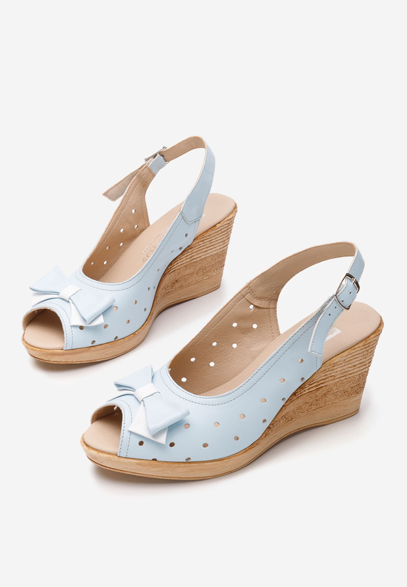 Sandale cu platforma piele Breta bleu