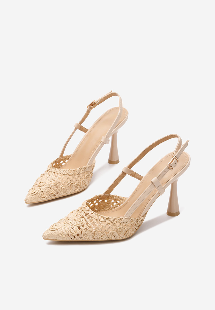 Pantofi stiletto slingback Azzie V3 bej