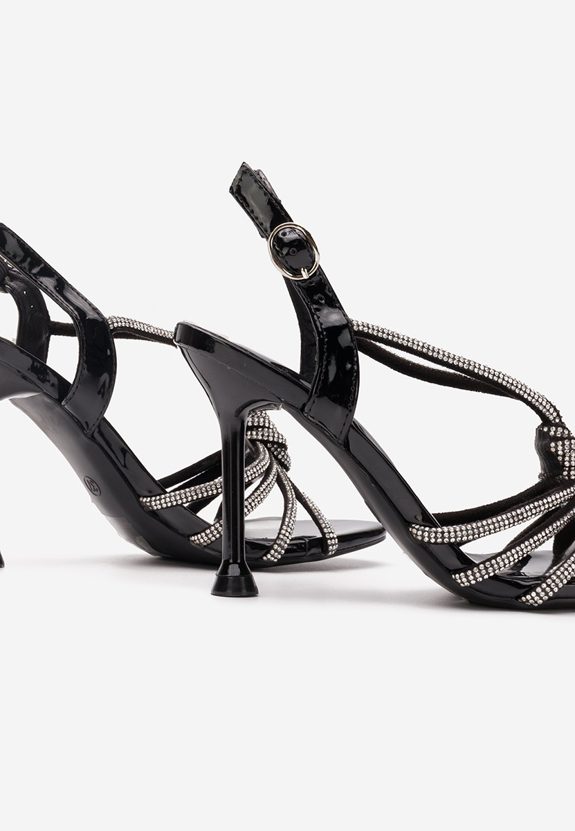 Sandale elegante cu toc Lexia negre