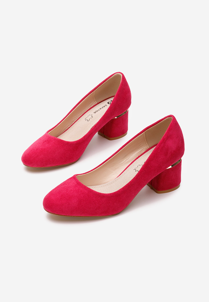 Pantofi cu toc gros Cabrilia fucsia
