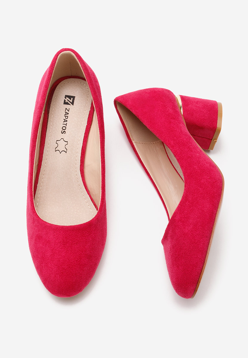 Pantofi cu toc gros Cabrilia fucsia