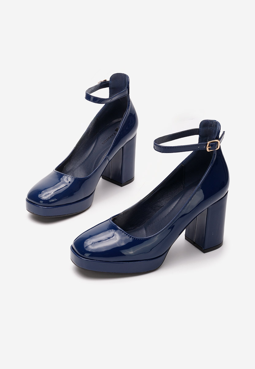 Pantofi cu toc gros Isperta navy