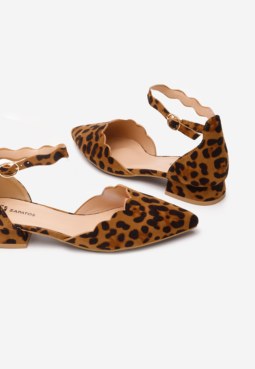 Pantofi cu toc mic Weber leopard