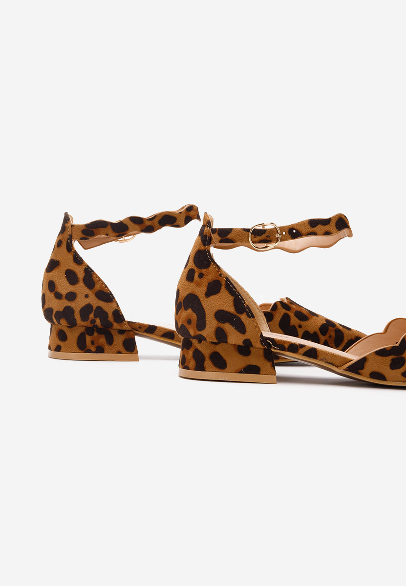 Pantofi cu toc mic Weber leopard