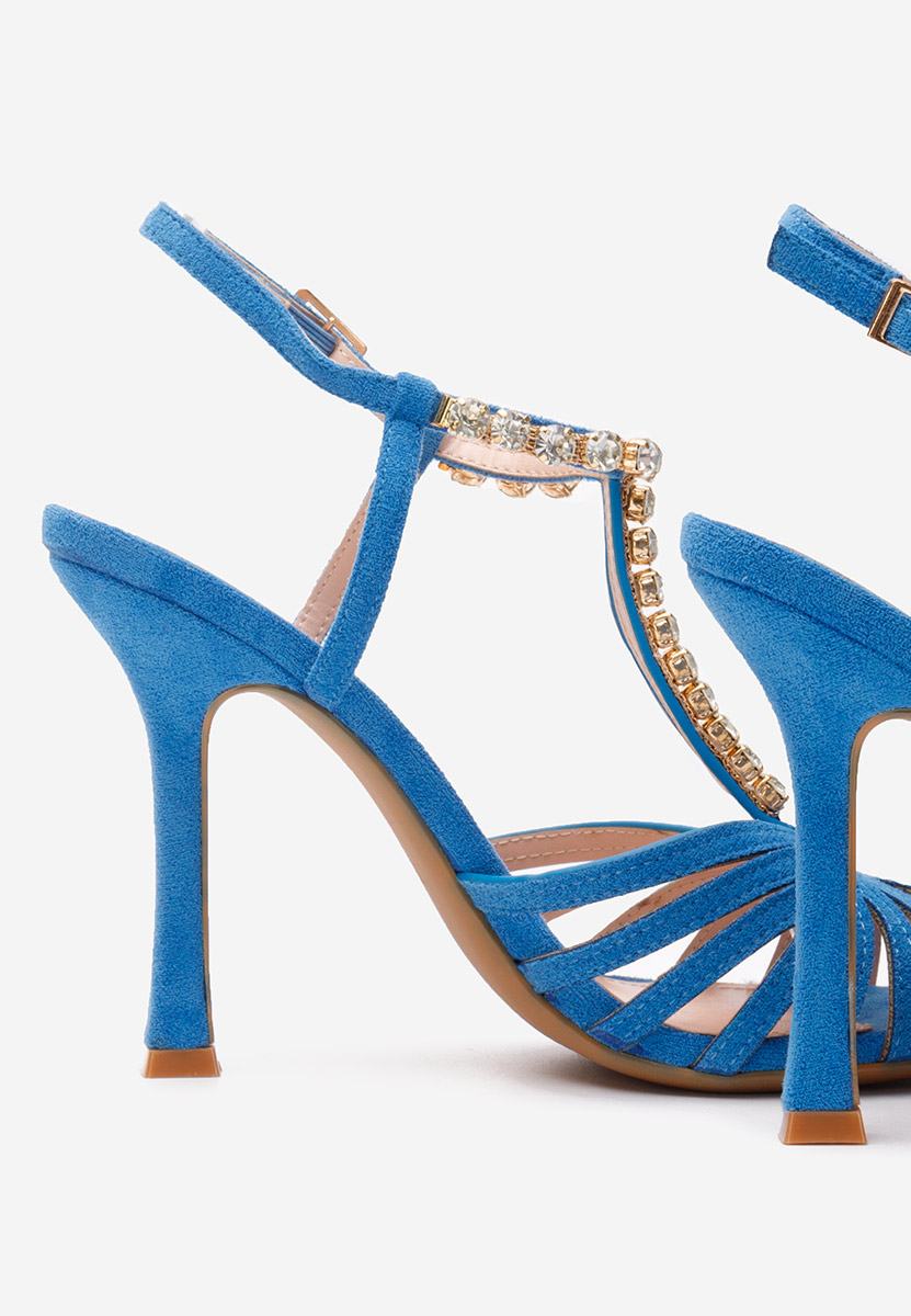 Sandale elegante cu toc Karra albastre