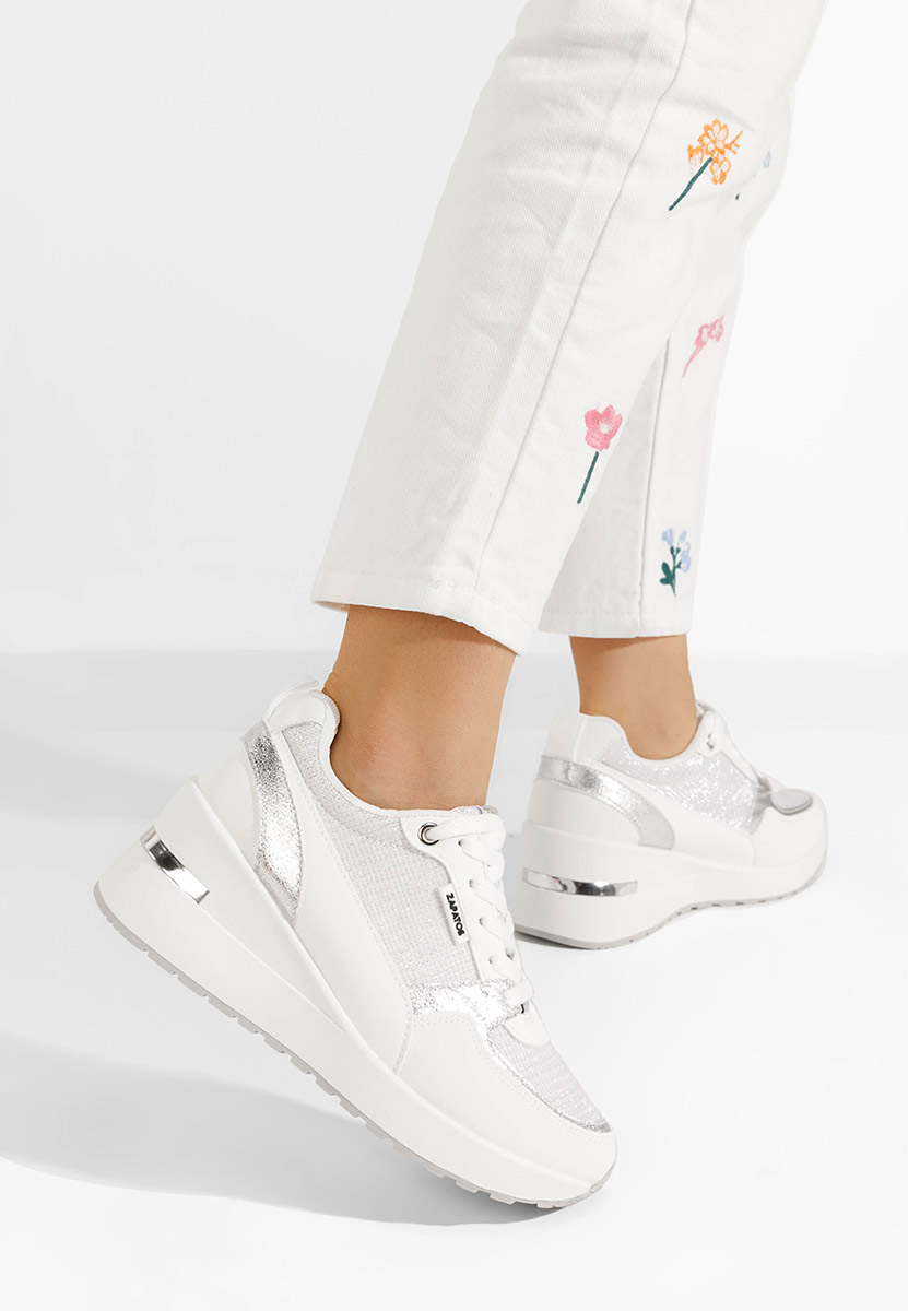 Sneakers cu platforma Zaneta albi