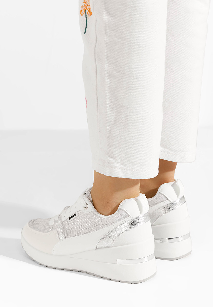 Sneakers cu platforma Zaneta albi