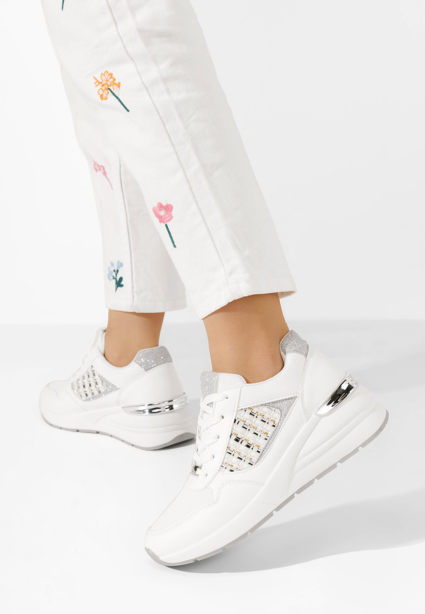 Sneakers cu platforma Brynda albi