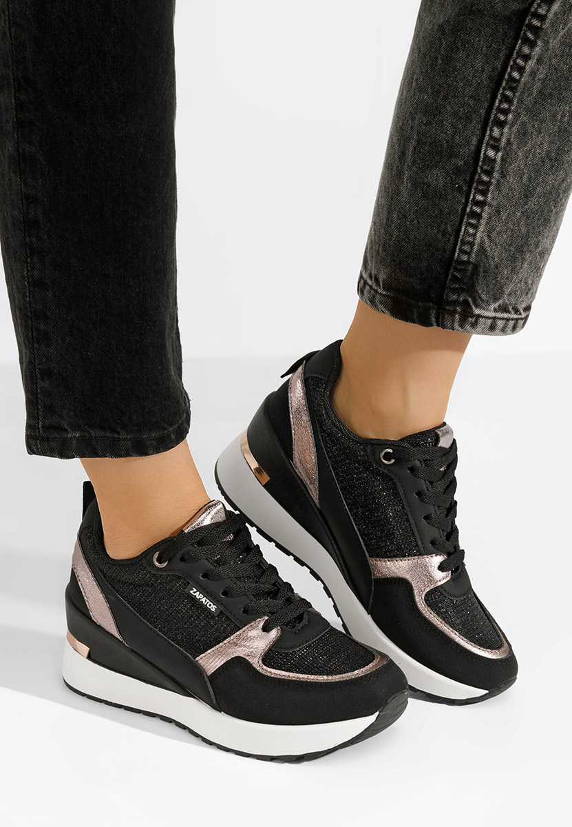 Sneakers cu platforma Zaneta negri