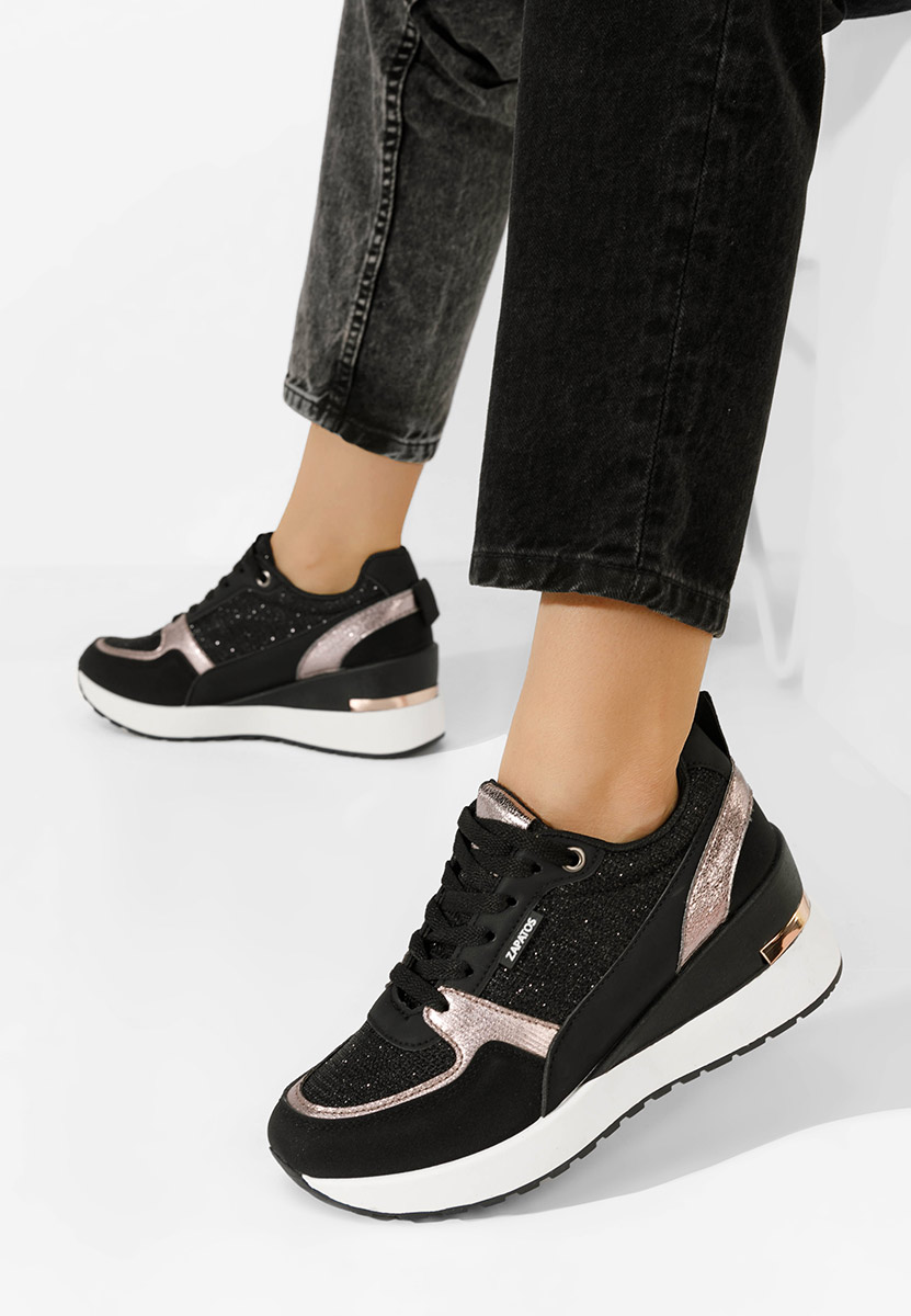 Sneakers cu platforma Zaneta negri