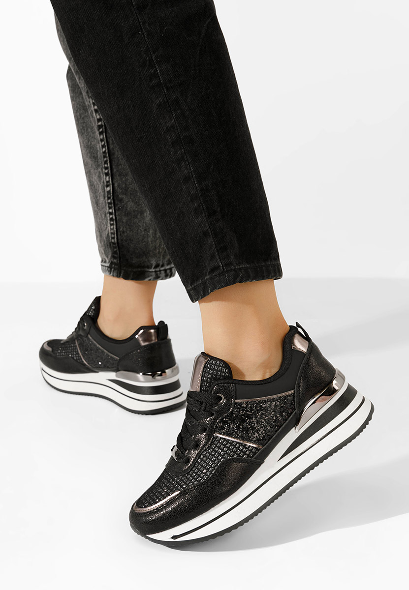 Sneakers cu platforma Hanifa negri