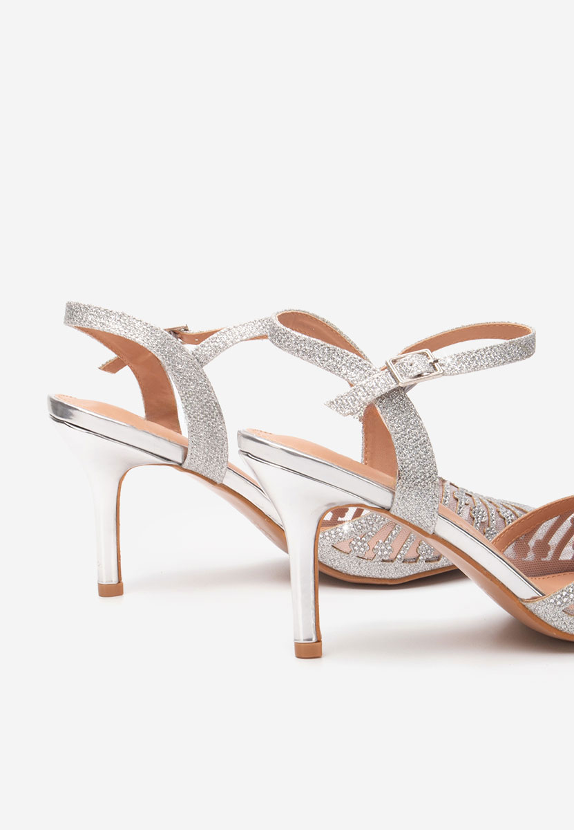 Pantofi stiletto eleganti Suvine argintii