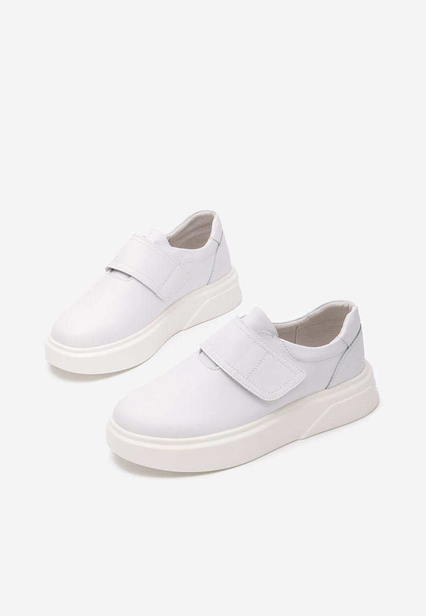 Pantofi casual dama piele Kally albi