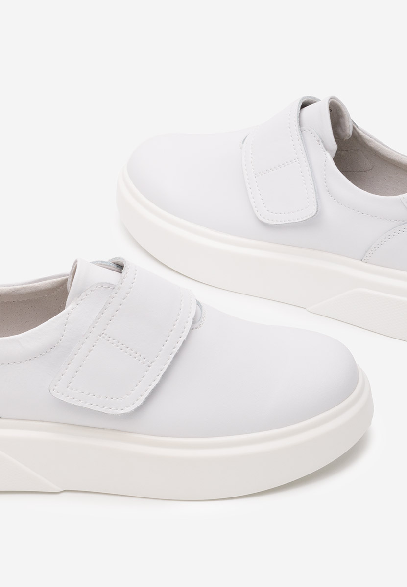 Pantofi casual dama piele Kally albi