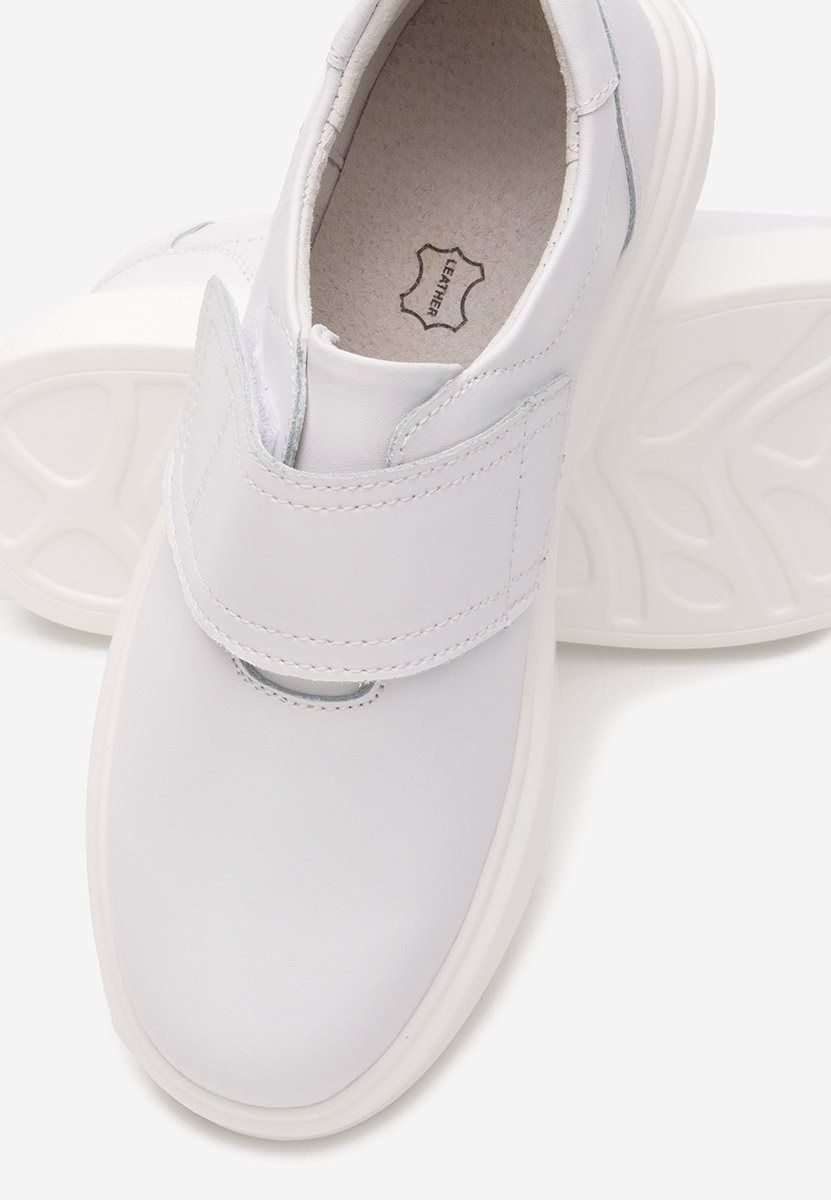 Pantofi casual dama piele Kally albi