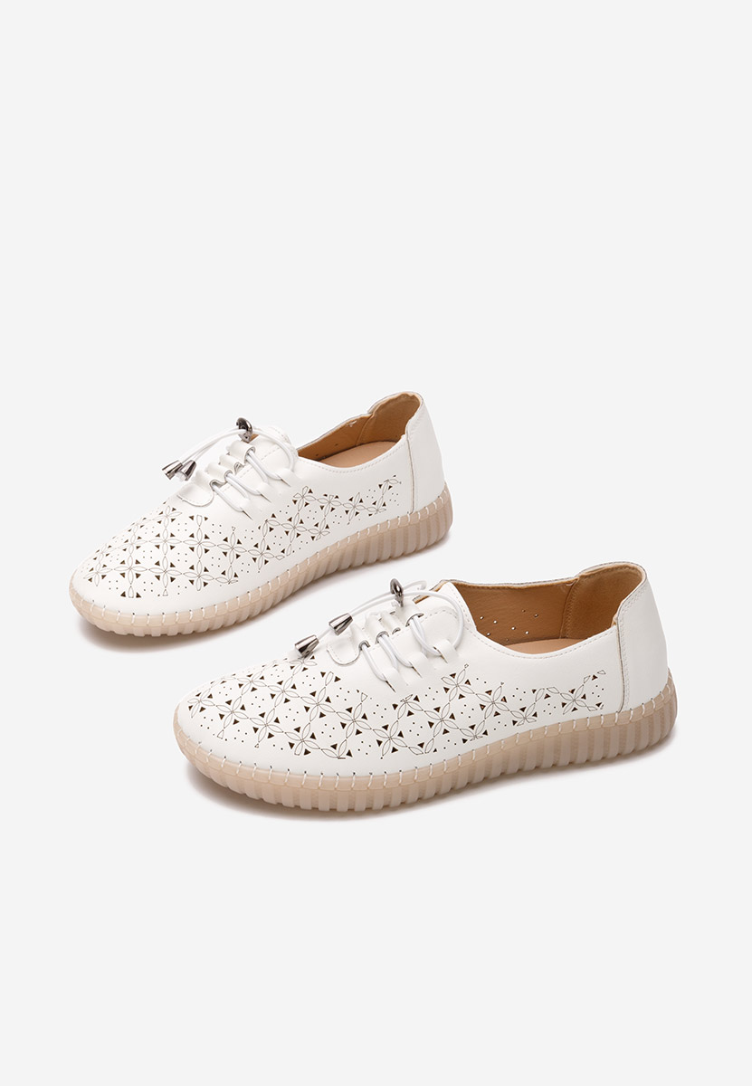 Pantofi casual dama Emaly albi