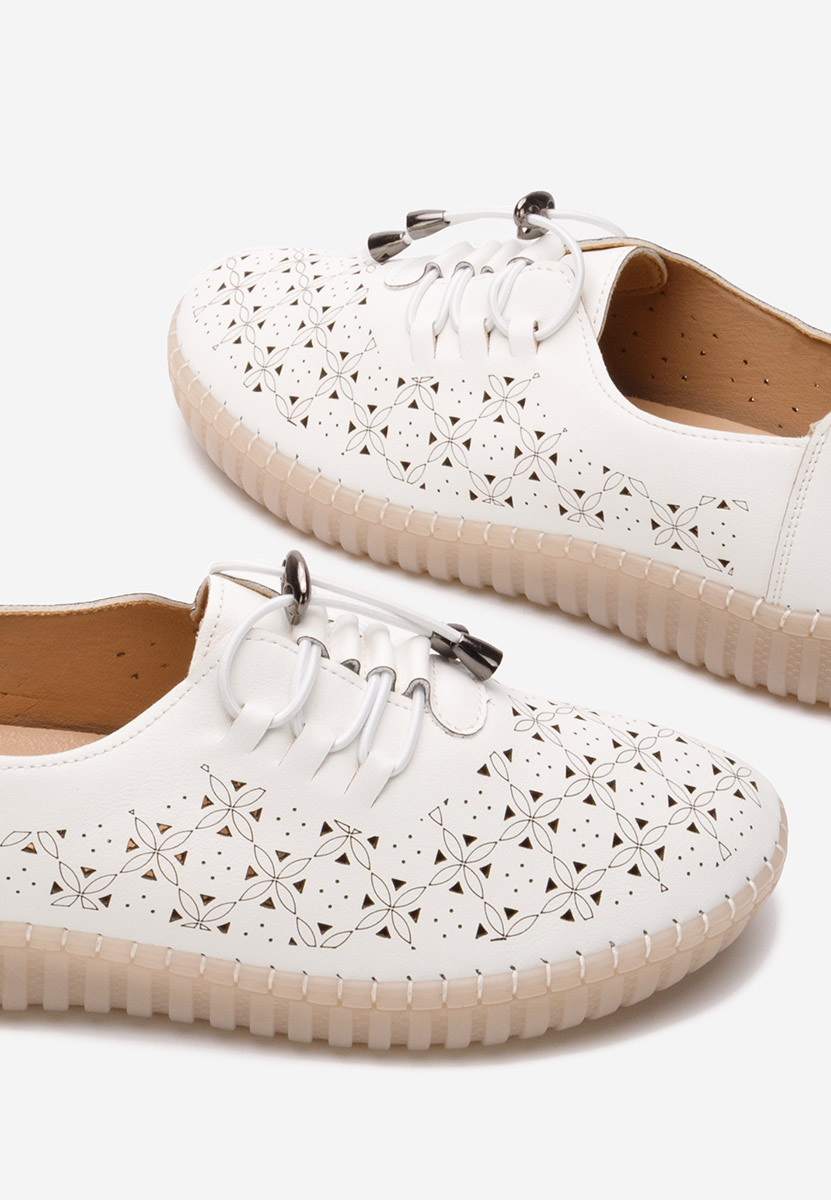 Pantofi casual dama Emaly albi