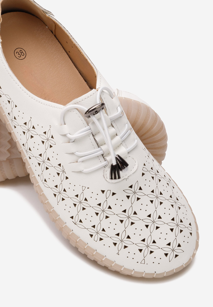Pantofi casual dama Emaly albi