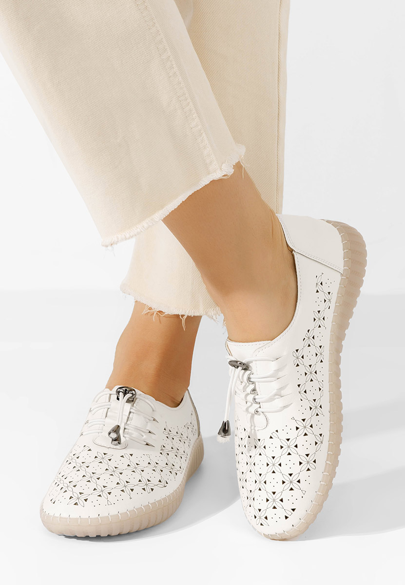 Pantofi casual dama Emaly albi