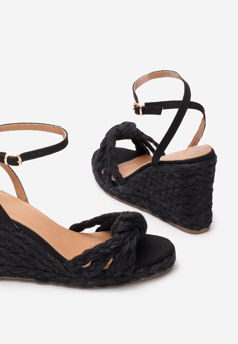 Sandale tip espadrile Zarria negre