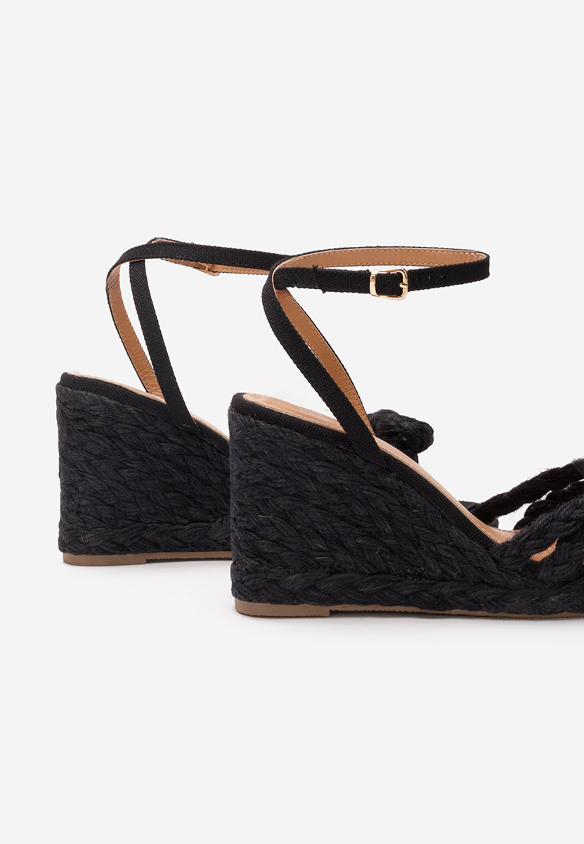 Sandale tip espadrile Zarria negre