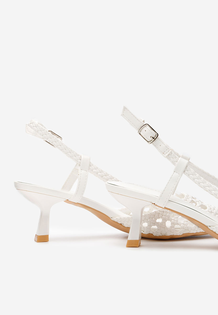 Pantofi stiletto slingback Heliosa V2 albi