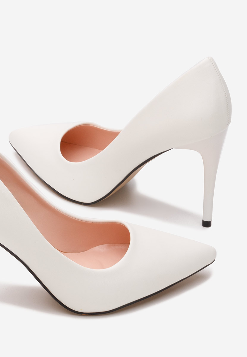 Pantofi stiletto Donia V2 albi