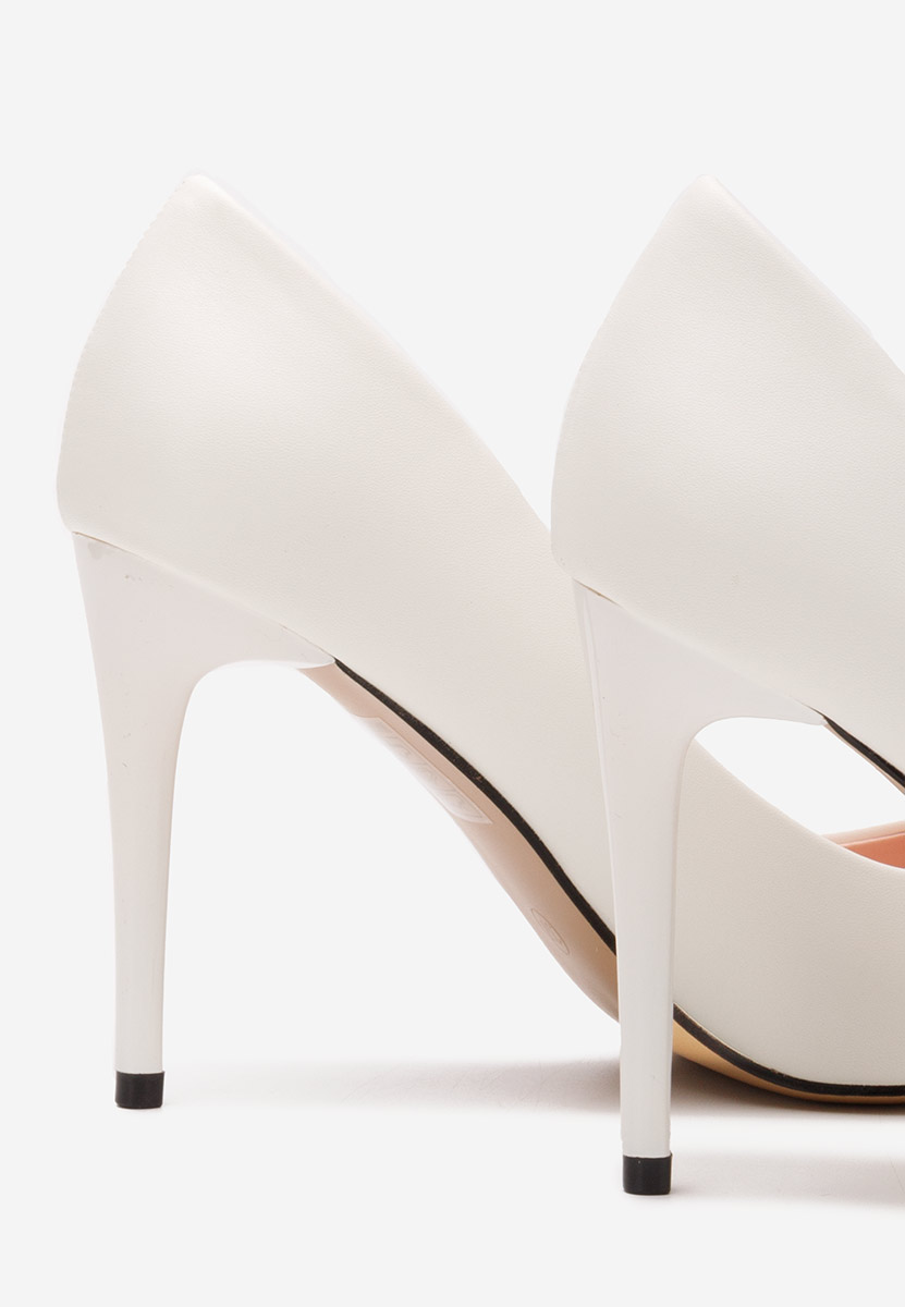 Pantofi stiletto Donia V2 albi