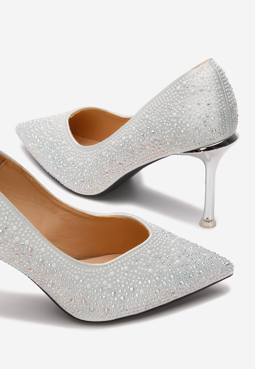 Pantofi stiletto Calissa V2 argintii