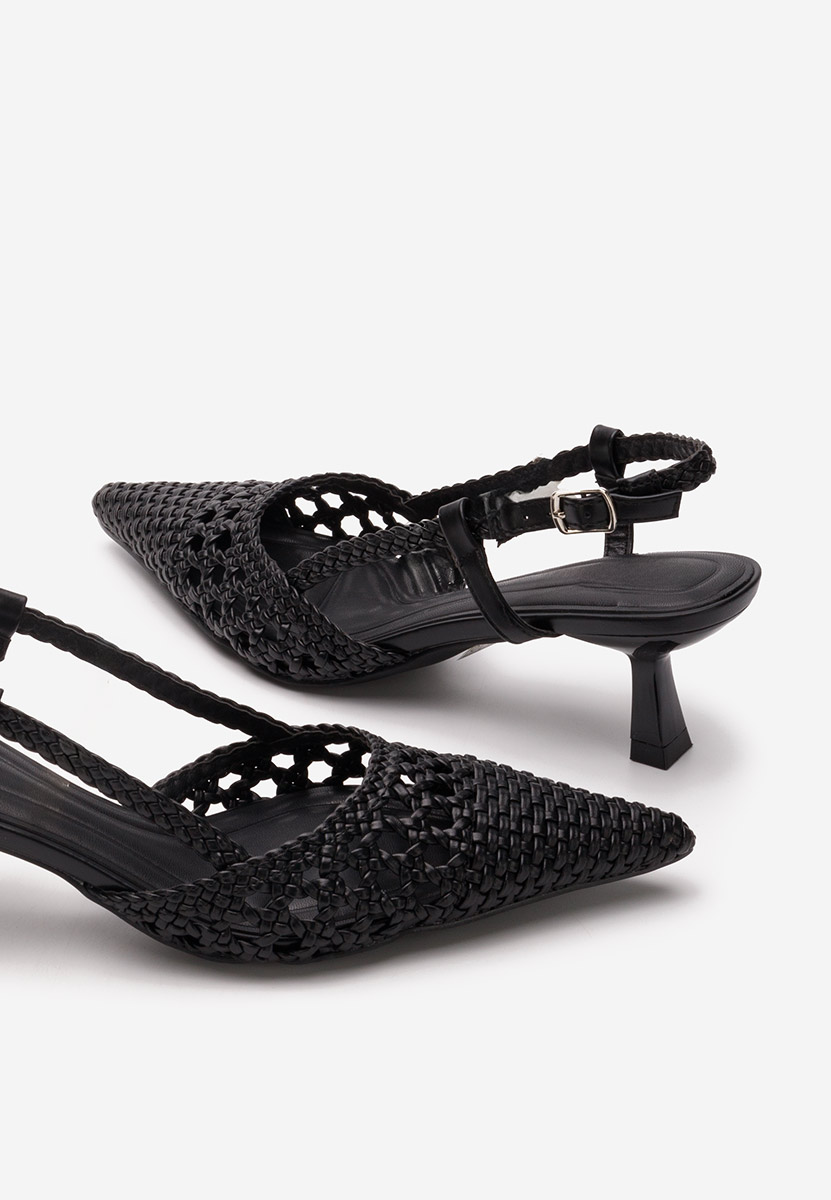 Pantofi stiletto slingback Heliosa V2 negri