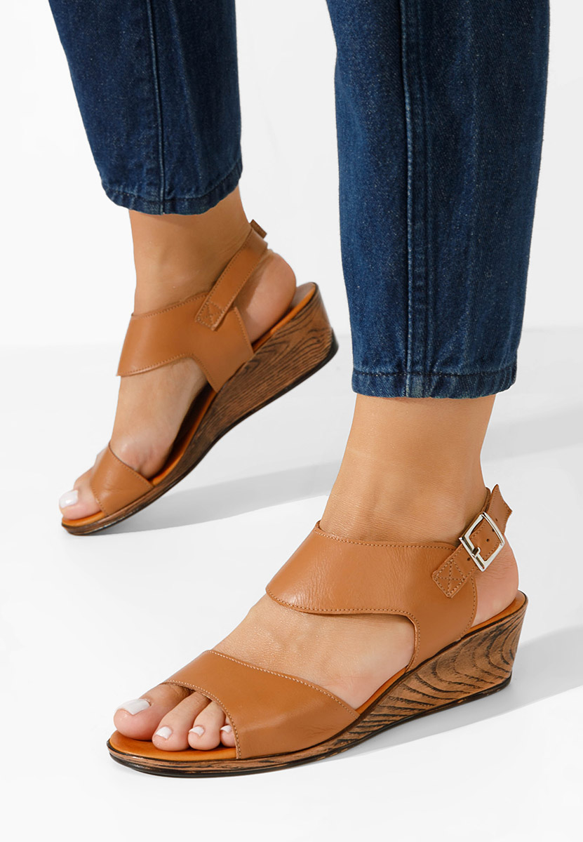 Sandale dama piele Azara camel