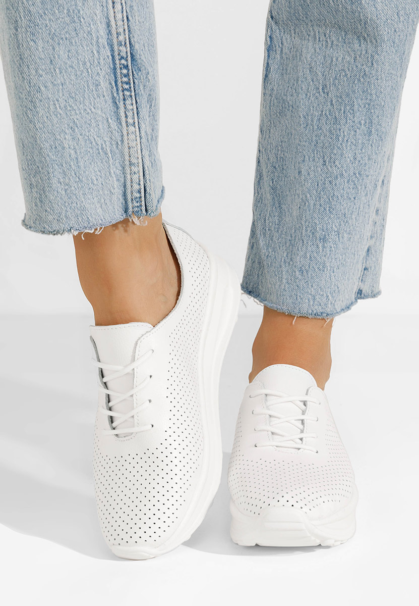 Sneakers dama piele Riona albi