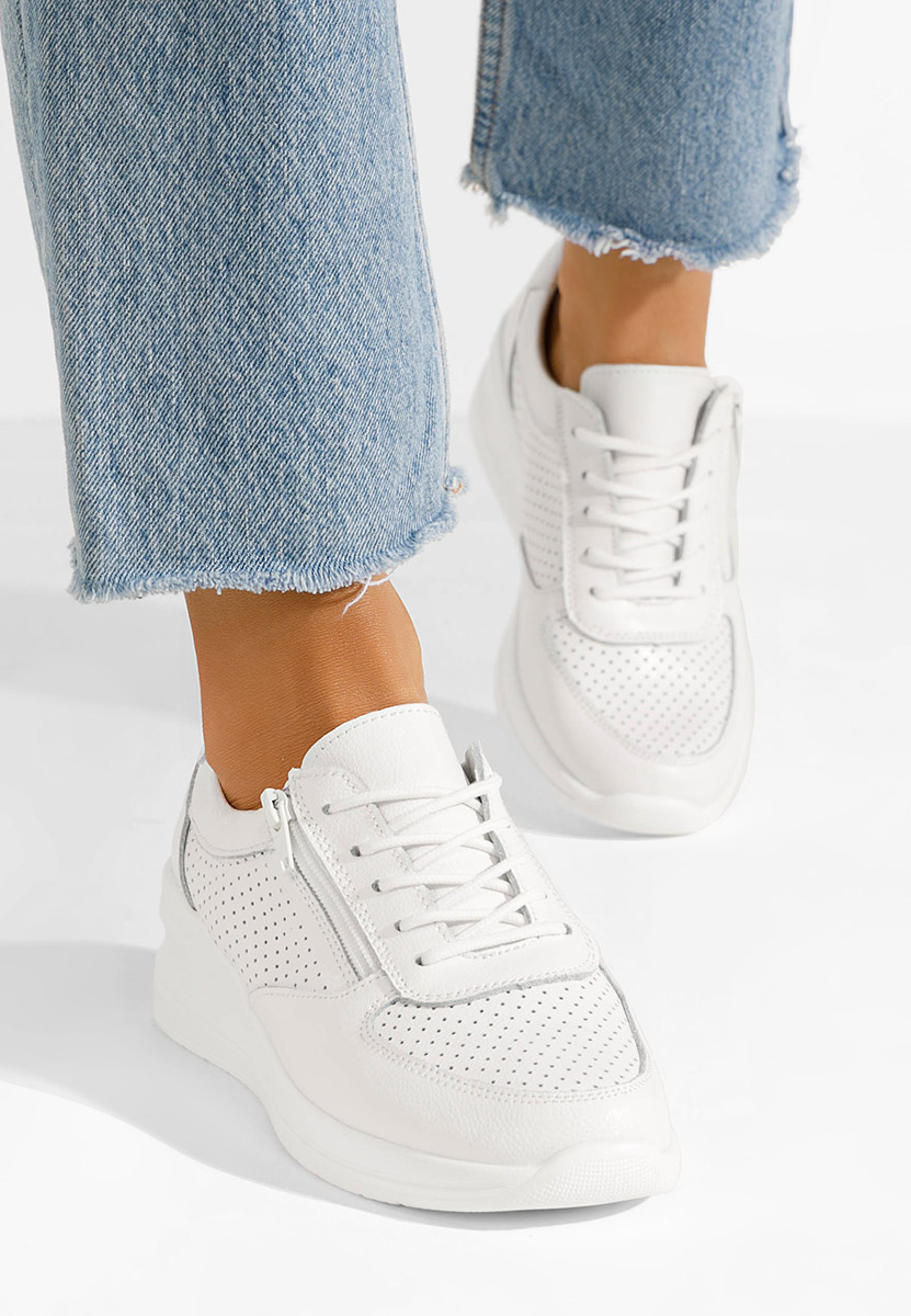 Sneakers dama piele Zetta albi
