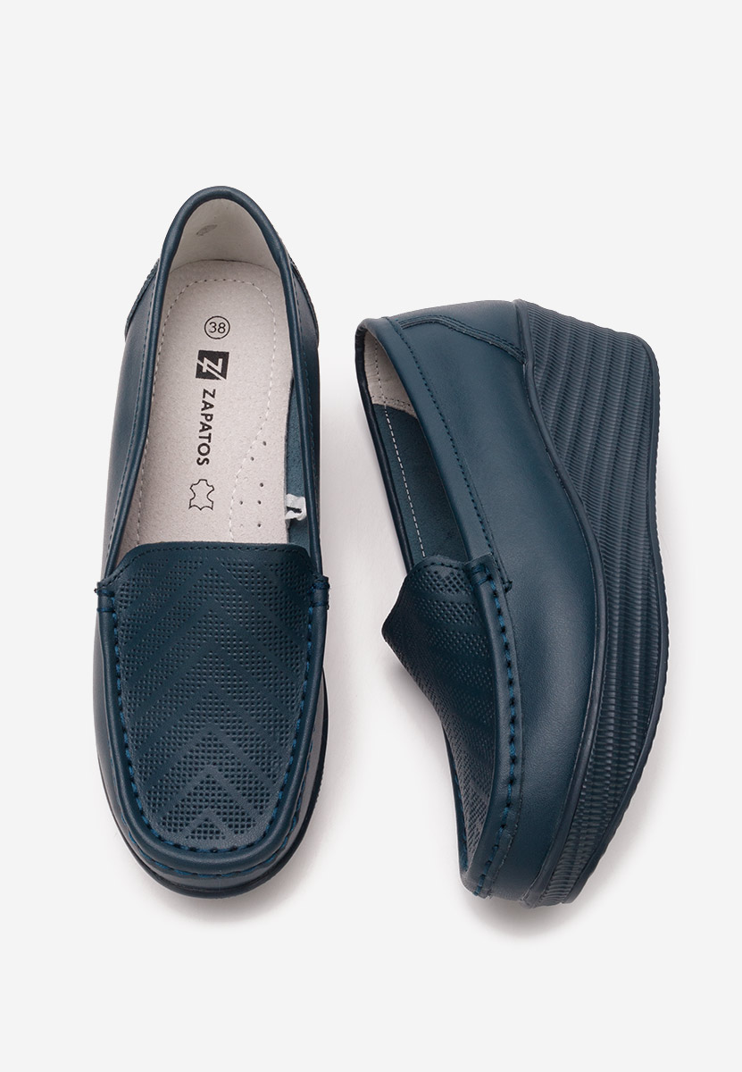 Mocasini dama piele Tangelo navy