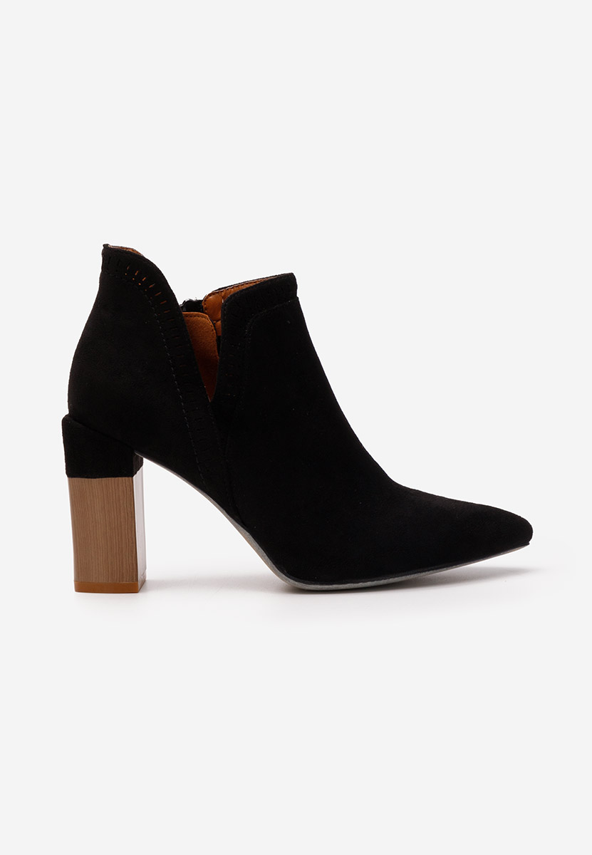 Botine cu toc gros Estella negre