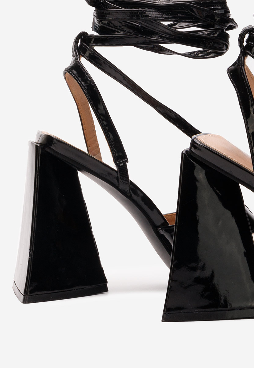 Sandale cu snur pe picior Nacosia negre