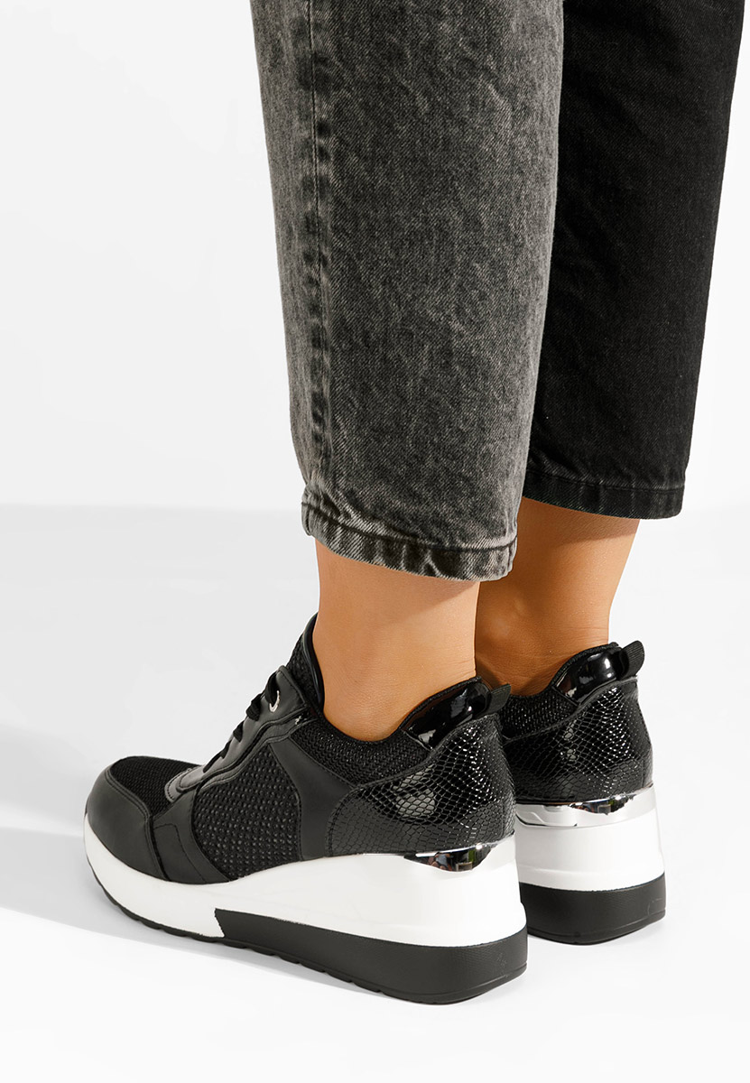 Sneakers cu platforma negri Arilova