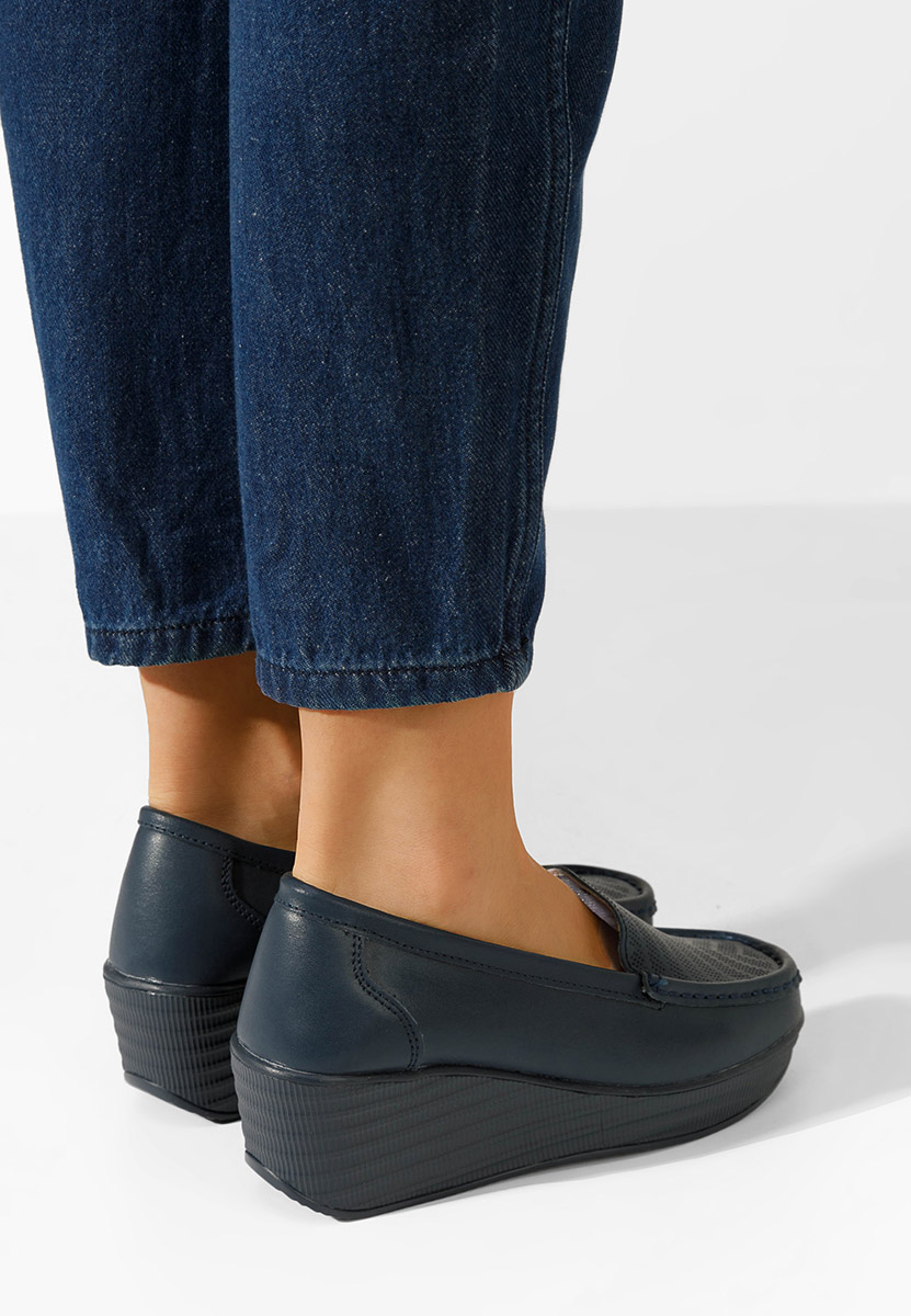 Mocasini dama piele Tangelo navy