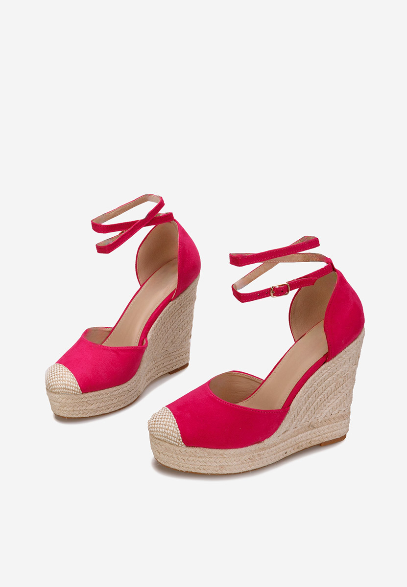 Sandale cu platforma tip espadrile Saniza fucsia