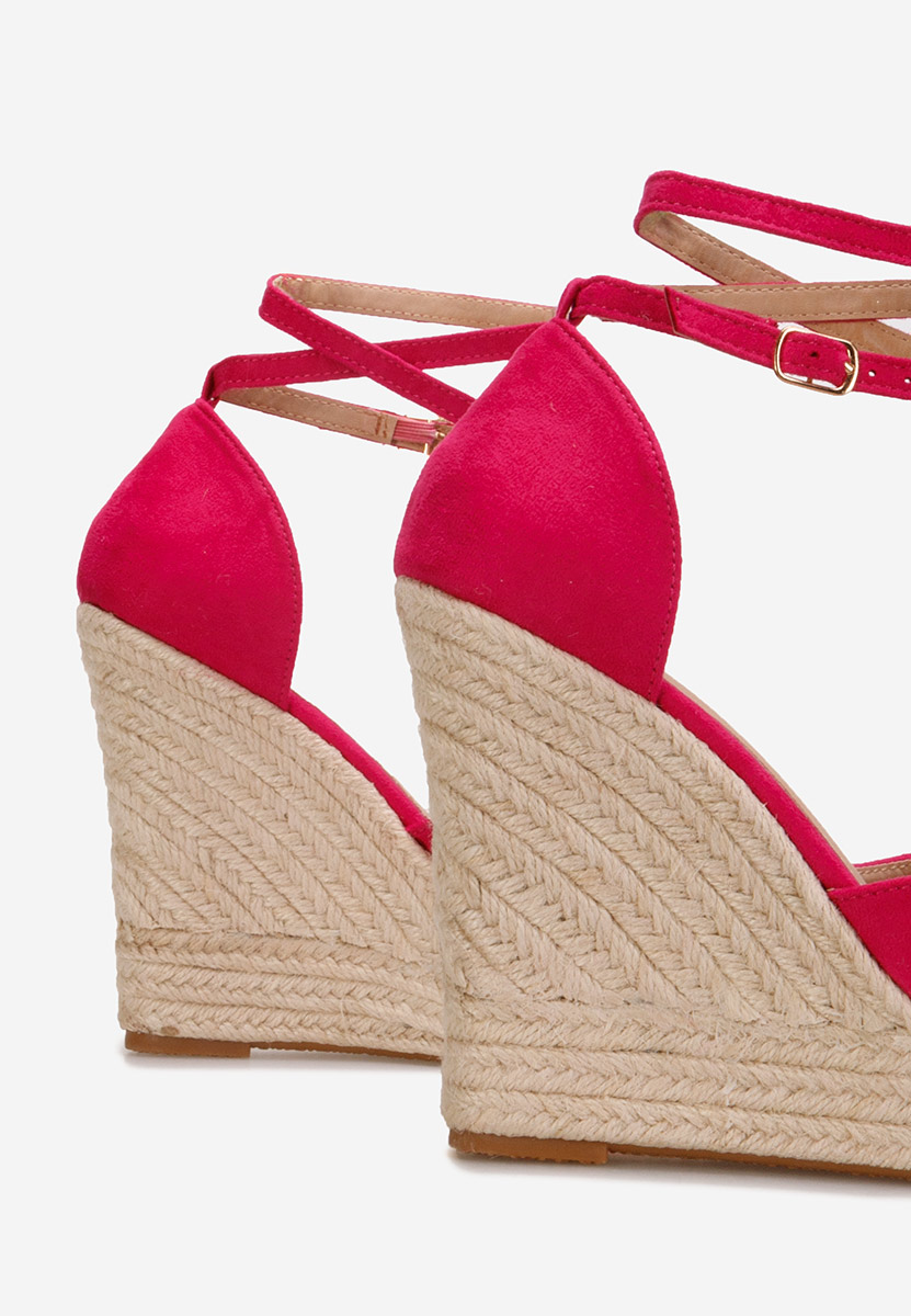 Sandale cu platforma tip espadrile Saniza fucsia