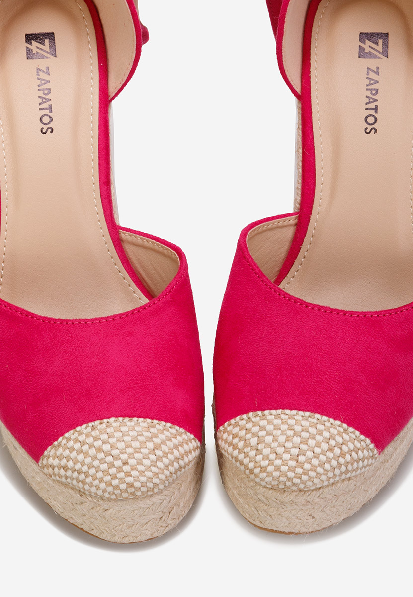 Sandale cu platforma tip espadrile Saniza fucsia