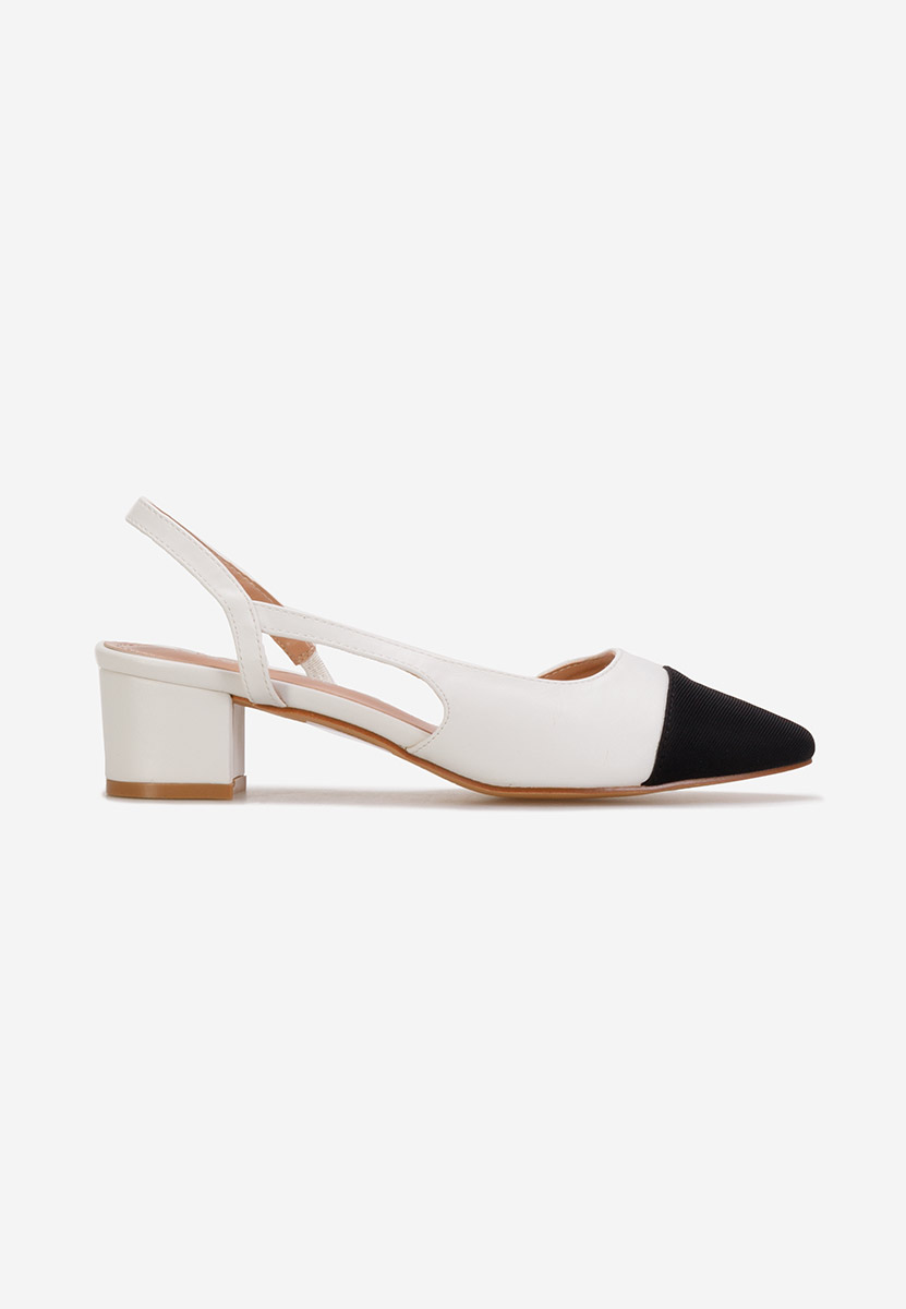 Pantofi slingback Varese albi