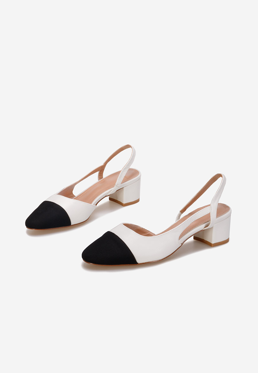 Pantofi slingback Varese albi